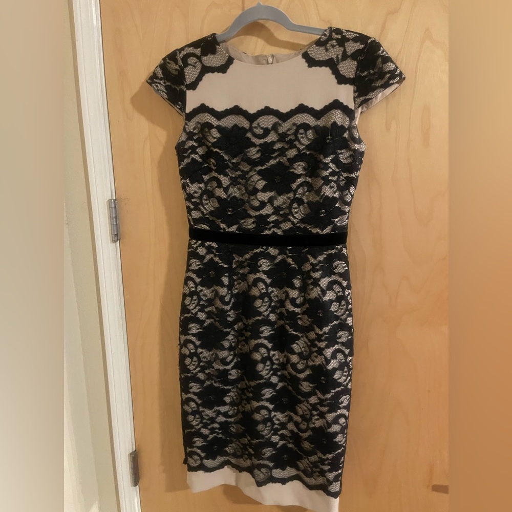 Antonio Melani black and cream lace dress